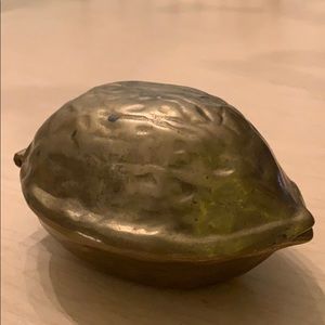 Vintage Brass Walnut Nutcracker